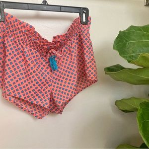 Aerie running / boxing shorts. Coral w/ blue accents. Small. Fits like a medium